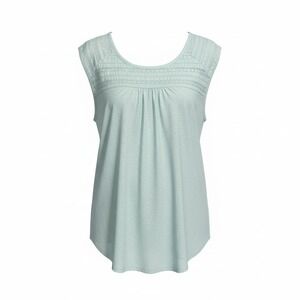 LC Lauren Conrad Mint Green Crochet Lace Yoke Sleeveless Top Womens Large L